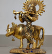 Lord Krishna With Cow Playing Flute | God Idol | Brass | Pooja