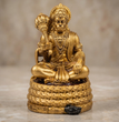 Virajman Hanuman Idol Sitting on Tail | Hanuman Murti for Car Dashboard, Home Temple & Office Decor, Housewarming, Vastu | 3.8 Inches (Antique Gold)