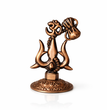 Premium Metal Shiv Trishul with Damroo, Copper, 3 Inches for Car Dashboard