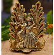 Radha Krishna With Mor Pankh | Peackock Feather Radha Krishna | Brass | Metal Handicrafts | God Idol