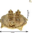Laxmi Ganesh Pooja Thali Medium Size | Meta Handicrafts | Brass | Pooja Item