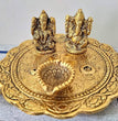 Laxmi Ganesh Pooja Thali Medium Size | Meta Handicrafts | Brass | Pooja Item