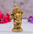 Metal Lord Baby Ganesha Idol With Flute | Murli Ganesha | Metal Handicrafts | God Idol