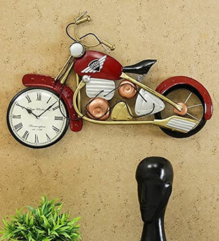 Red Bike With Clock | Wall Decor | Metal