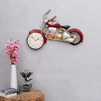 Red Bike With  Clock| Wall Decor | Clock