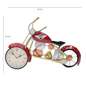 Red Bike With  Clock| Wall Decor | Clock