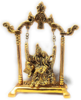 Radha Krishna Jhula | Double Peacock | God Idol | Metal Handicraft
