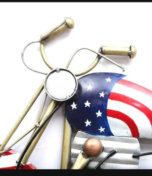 American flag bike | Wall Decor | Metal | Artifact Wall | Wall Clocks