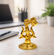 Premium Metal Shiv Trishul with Damroo, Copper, 3 Inches for Car Dashboard